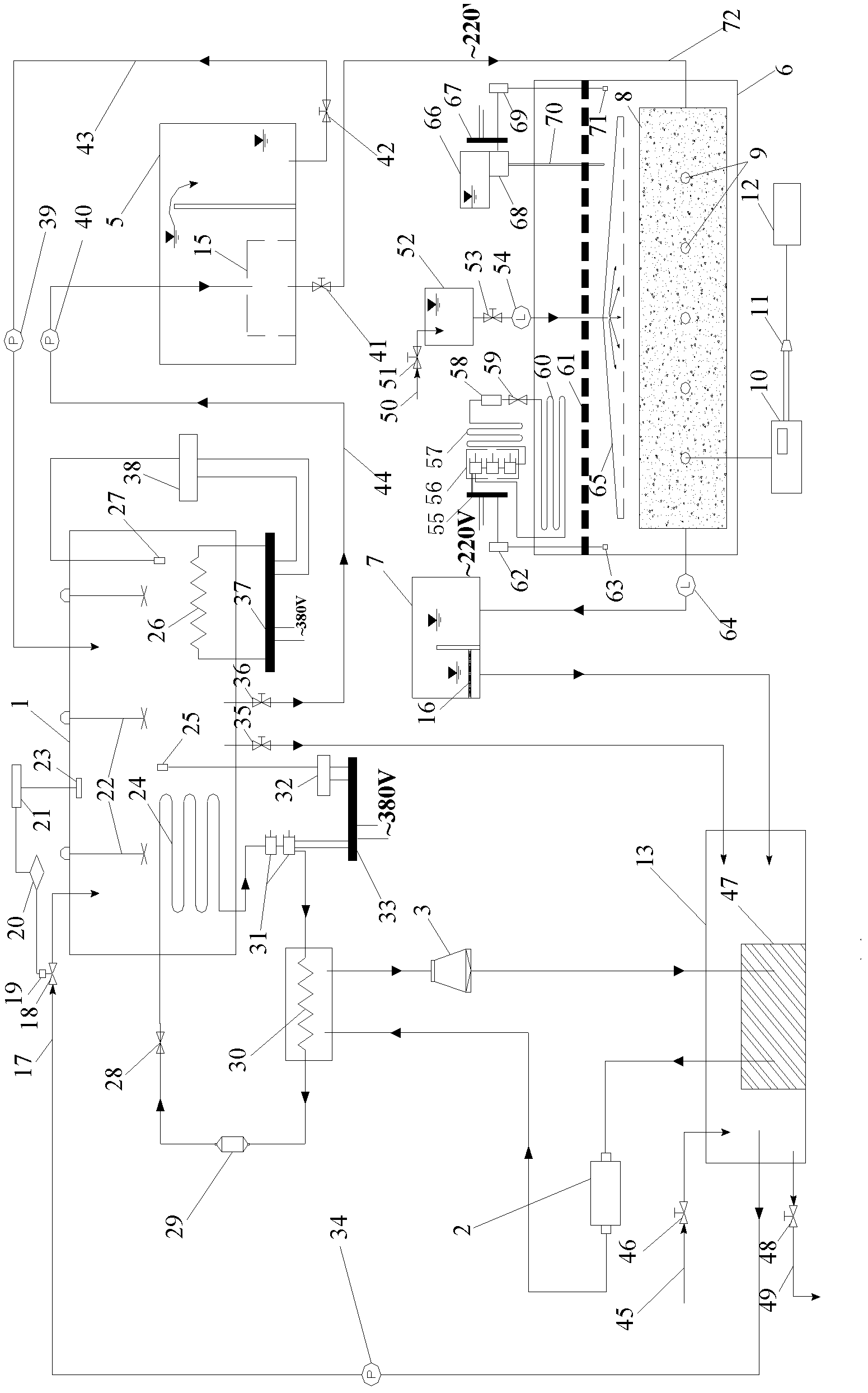 System for soil water and heat coupling test