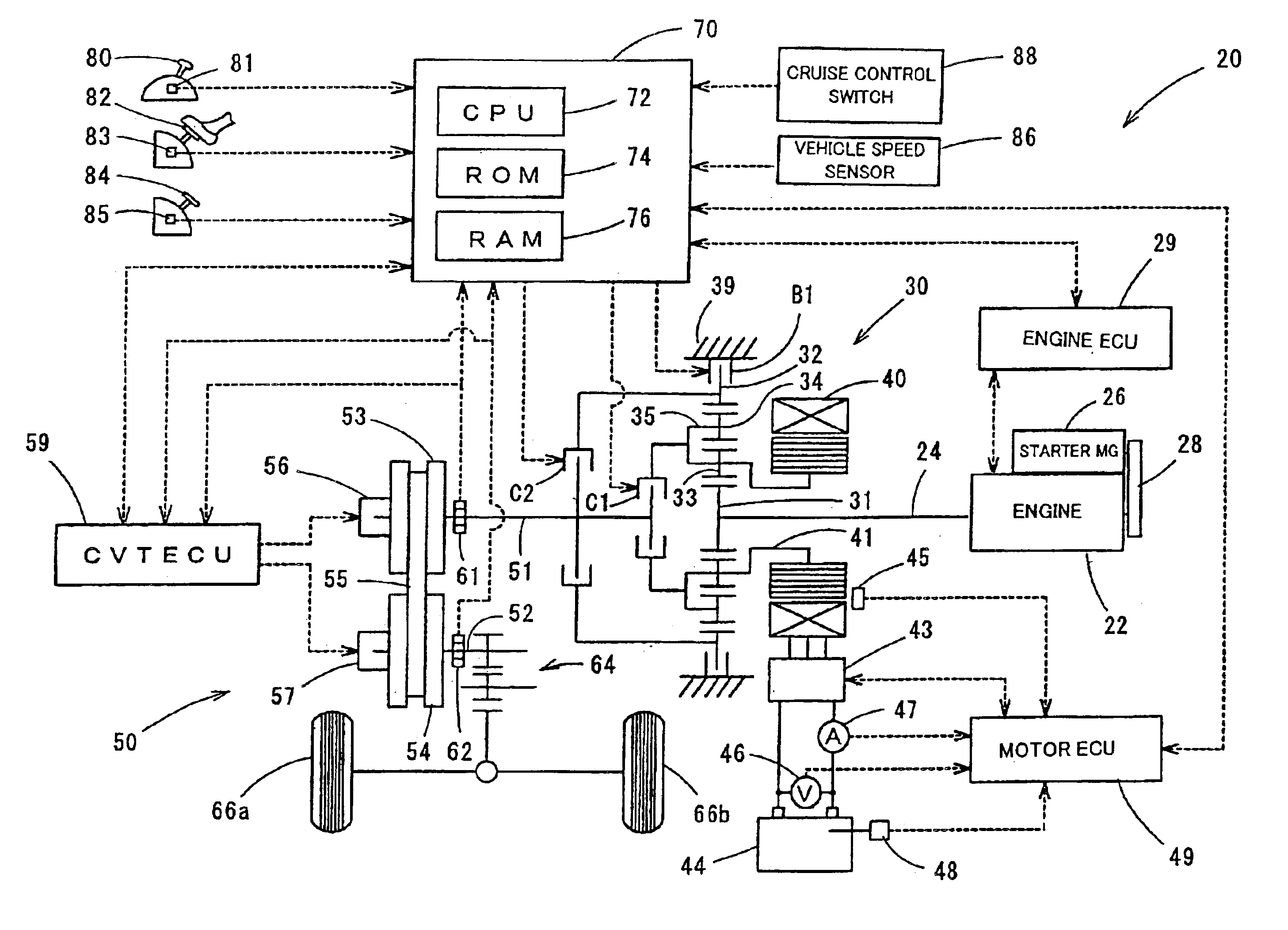 Power output apparatus and movable body with power output apparatus mounted thereon