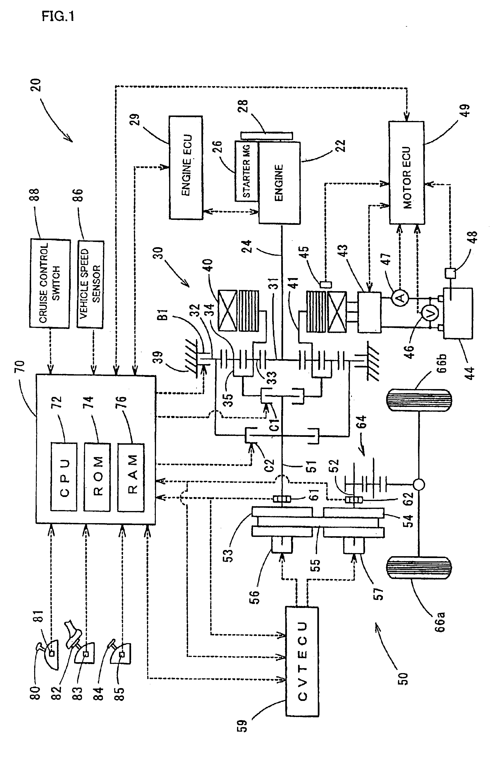 Power output apparatus and movable body with power output apparatus mounted thereon