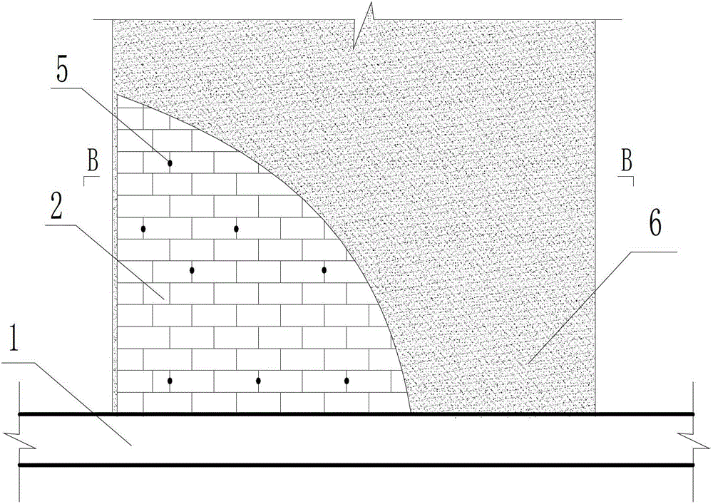 High-ductility fiber concrete combined brick masonry wall and method for constructing same