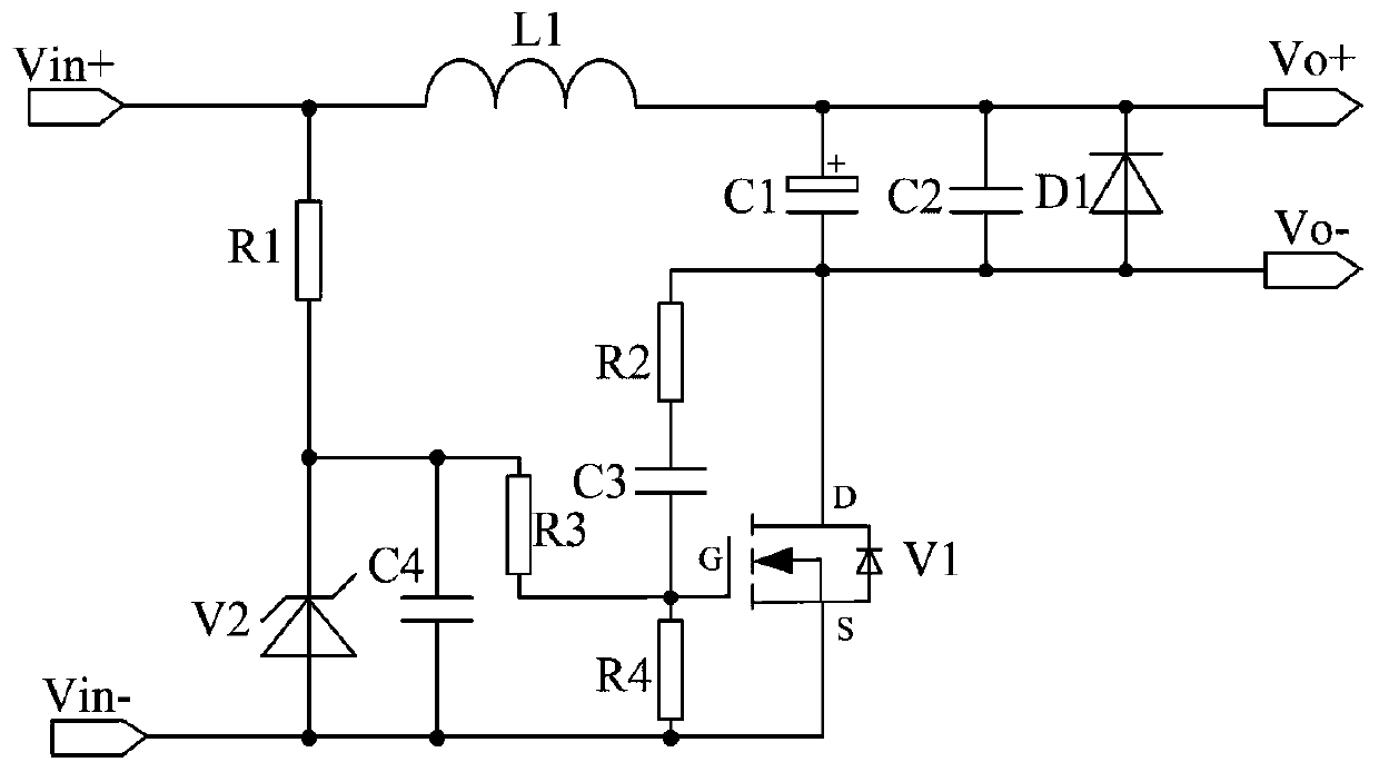 An active filter circuit for suppressing high frequency voltage ripple output from switching power supply