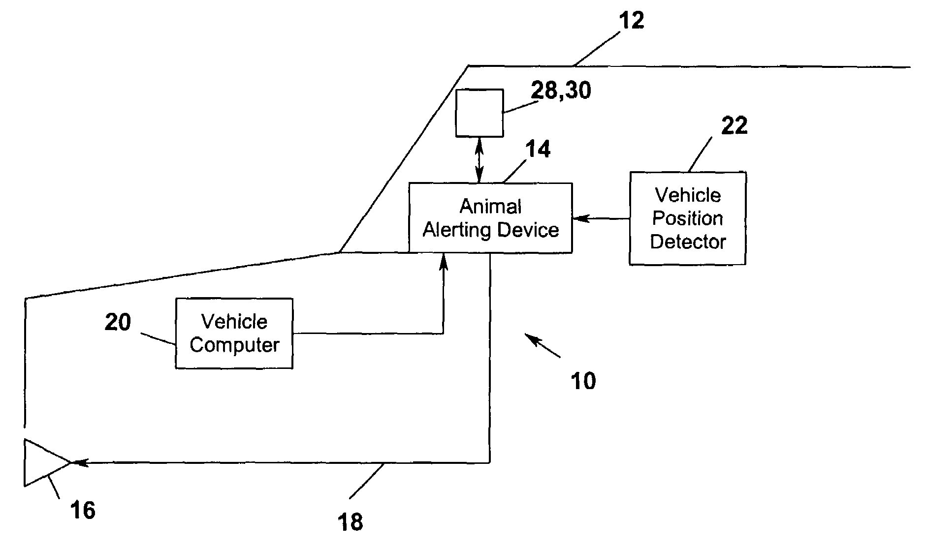 Vehicle mounted animal alerting device