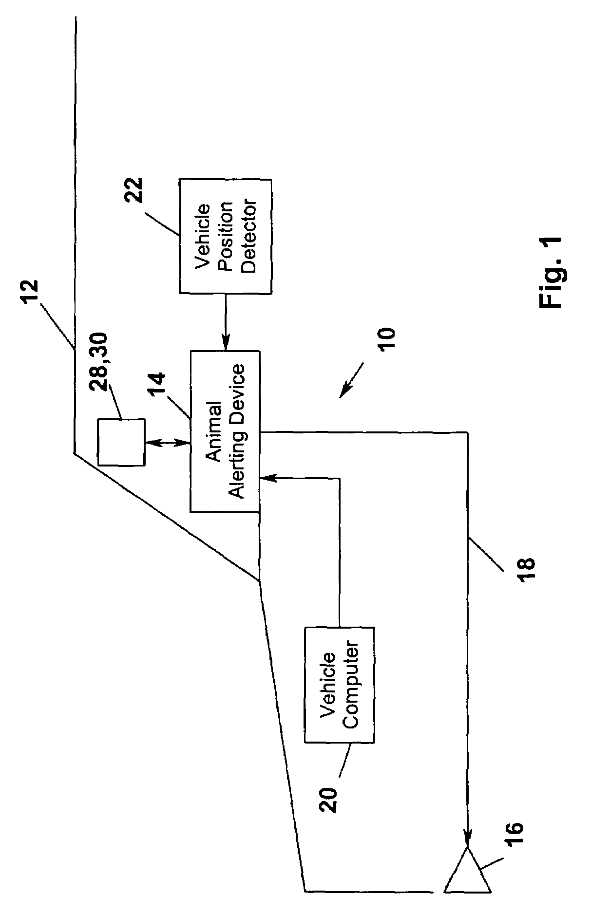 Vehicle mounted animal alerting device