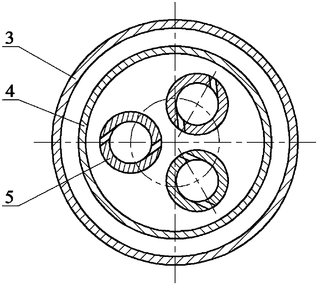 Double-barrel type two-stage axial flow downhole degassing device