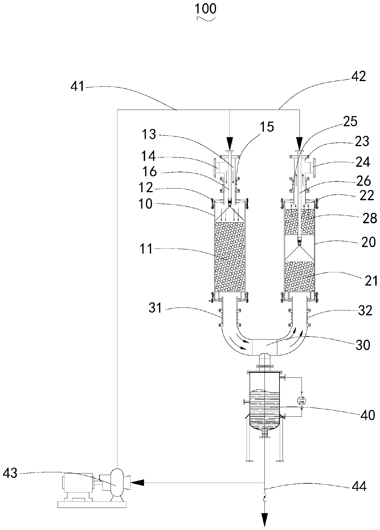 Gas washing device