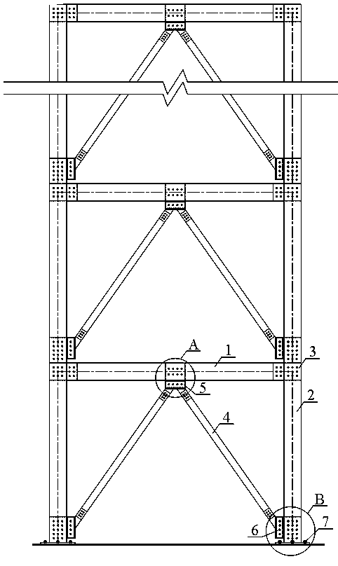 A timber frame-energy-dissipating brace anti-lateral force structural system