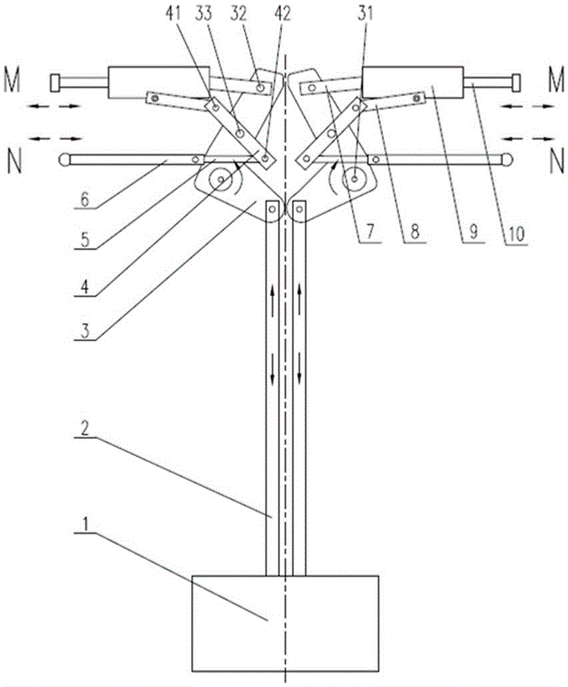 Circuit breaker fracture transmission device and circuit breaker using the fracture transmission device