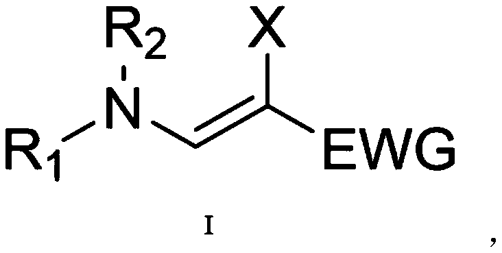 Beta-halogenated enamine acid ester compound and preparation method thereof