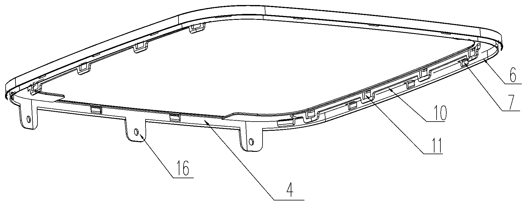 Washing machine control panel base and washing machine with same