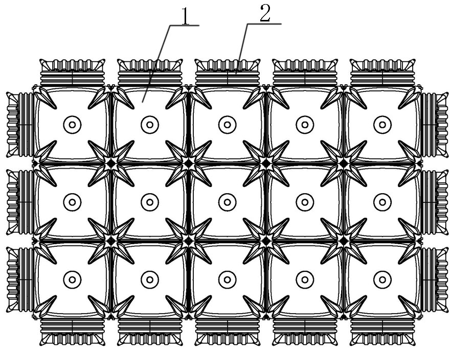 Modular horizontal blocking device, blocking system and blocking method for polluted site