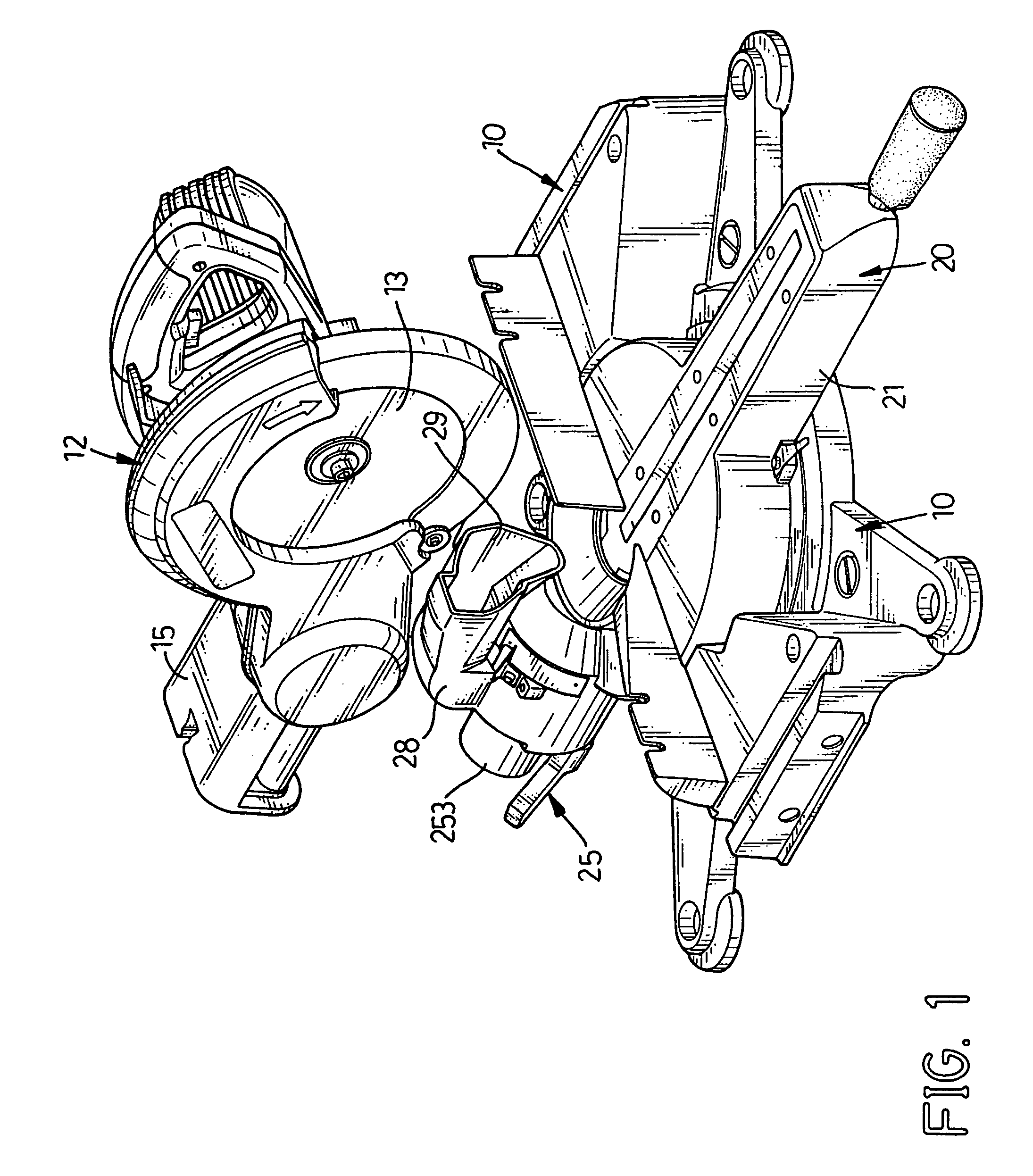 Sawdust collection assembly for a compound miter saw