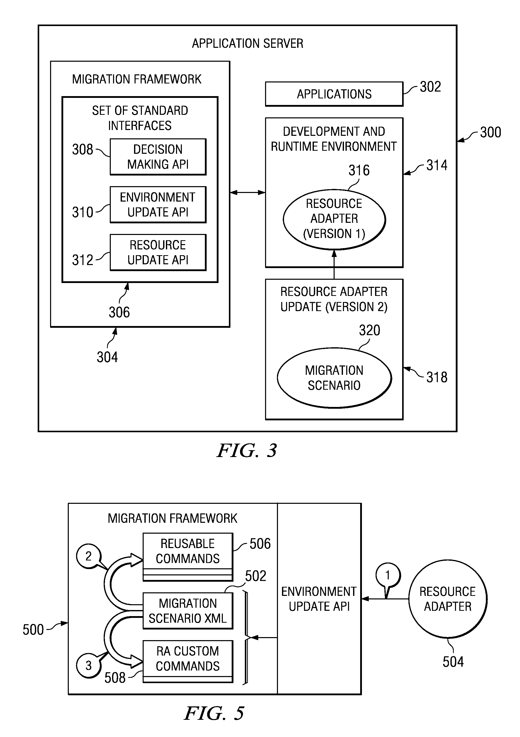 Extensible mechanism for automatically migrating resource adapter components in a development environment