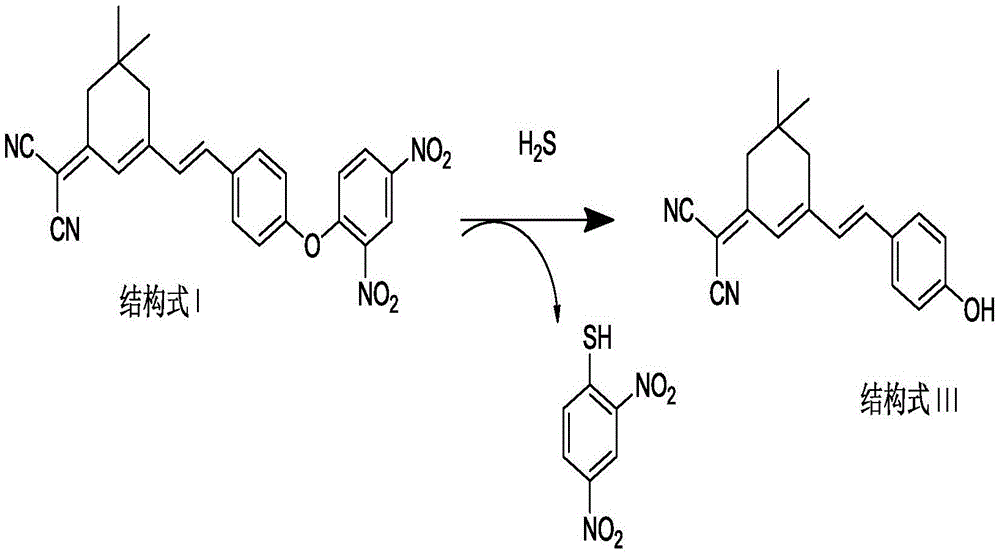 Isophorone fluorescence probe, and preparation method and application thereof