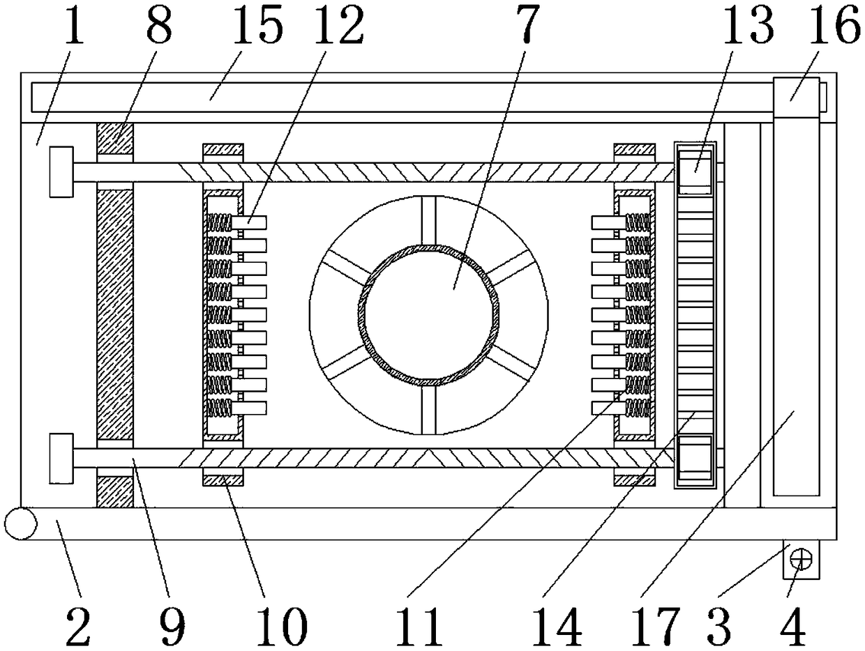 Flange plate forging table for conveniently collecting waste materials