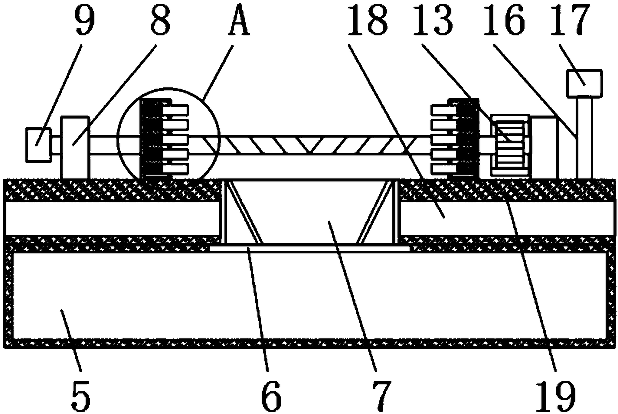 Flange plate forging table for conveniently collecting waste materials