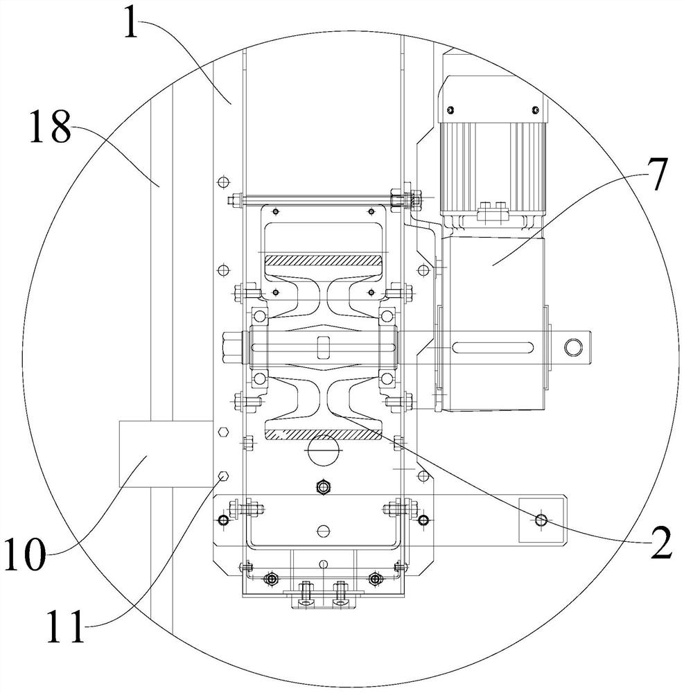 Automatic deviation rectifying device for trackless movable goods shelf