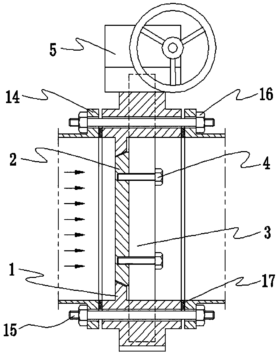 Device and method for heating butterfly valve