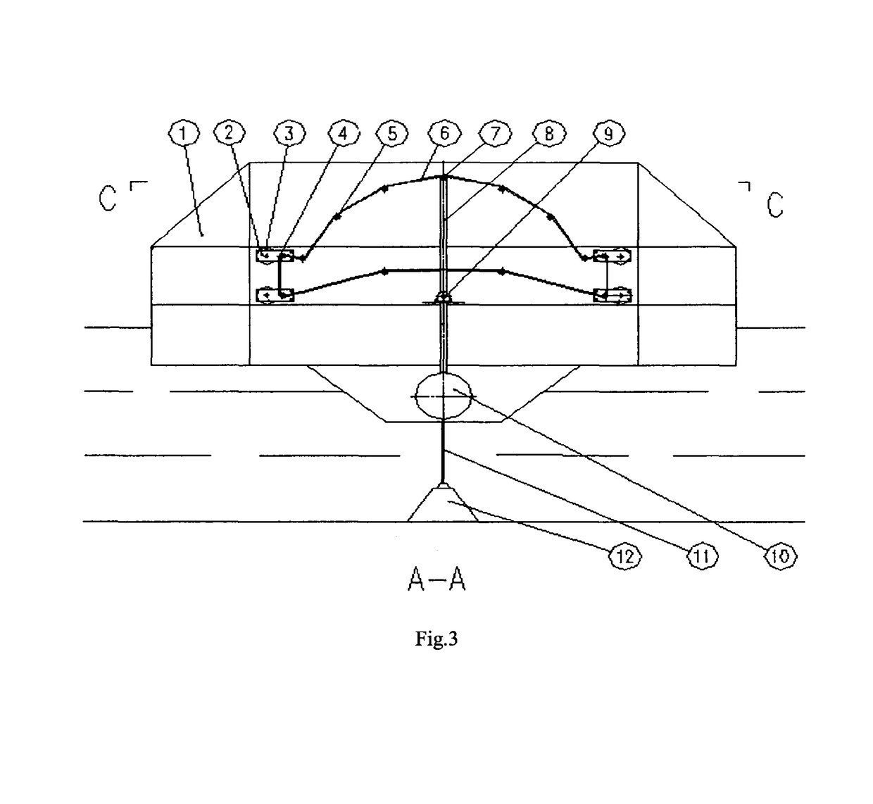 Heavy hammer type wave power generation method and device