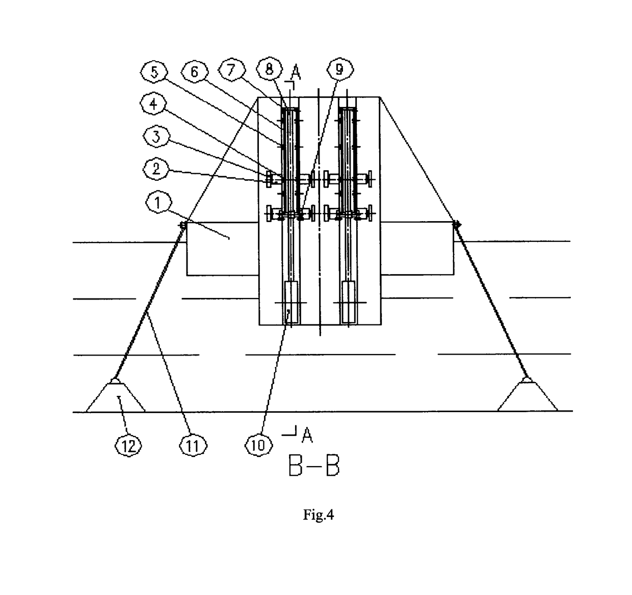 Heavy hammer type wave power generation method and device