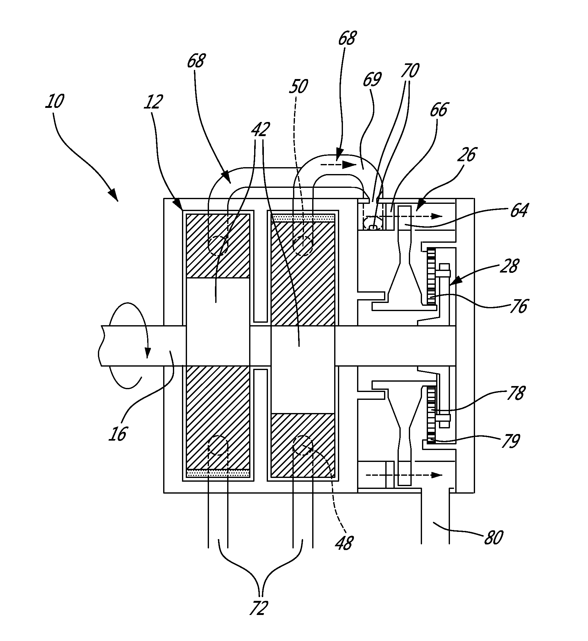 Compound engine assembly with exhaust pipe nozzle