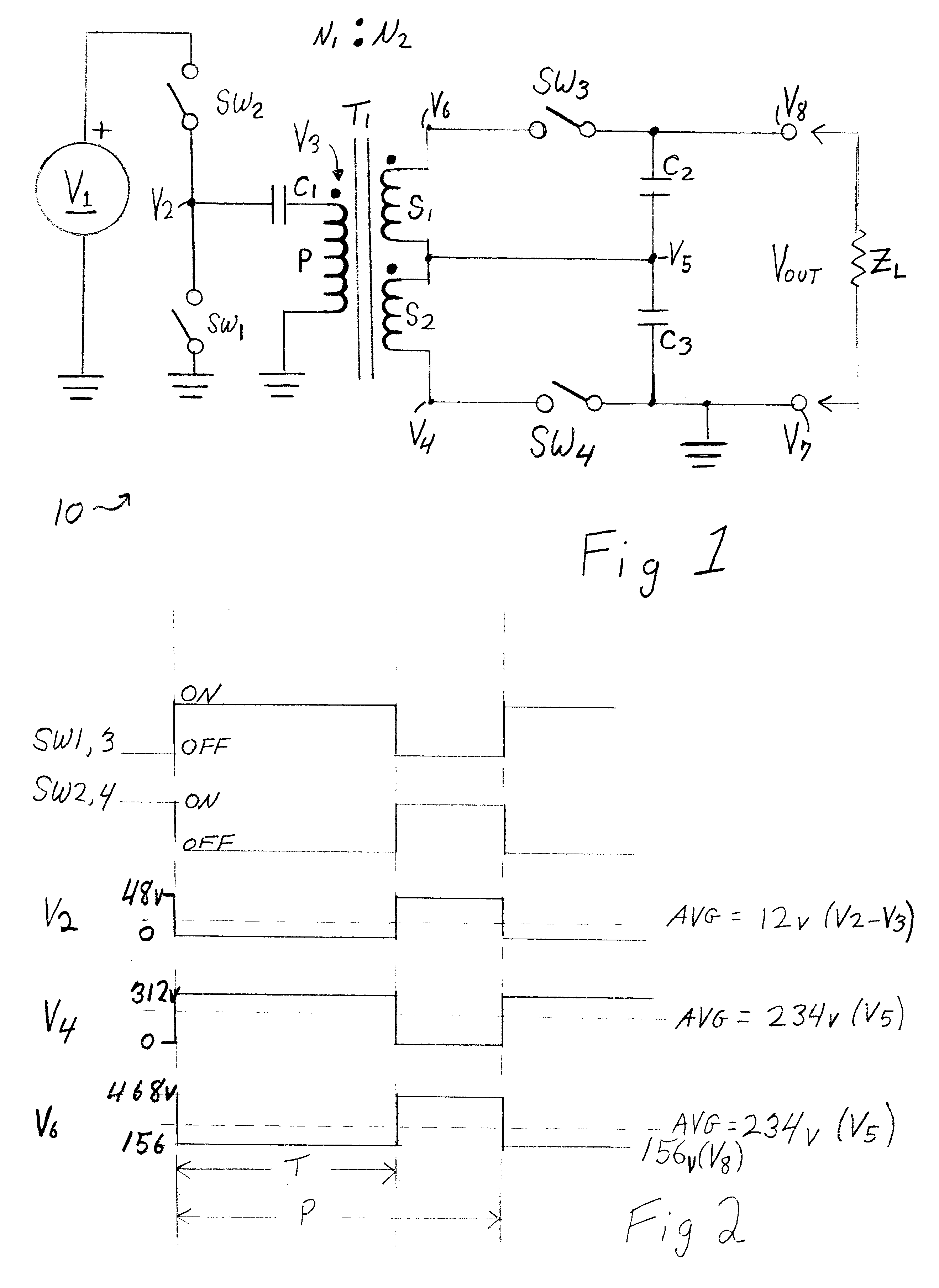 DC power converter having bipolar output and bi-directional reactive current transfer