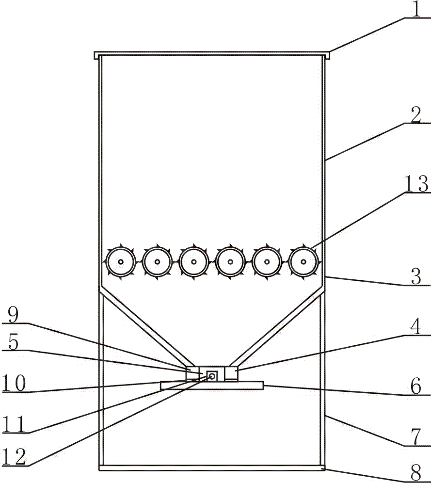 Stock bin applicable to storage of smashed liquorice roots