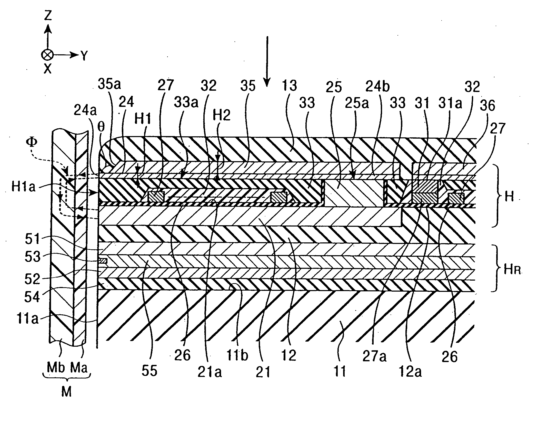 Perpendicular magnetic recording head having main magnetic pole layer formed on high-flatness surface, and method of manufacturing the head