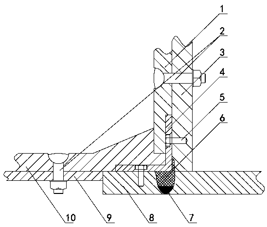 Ball mill sliding shoe abrasion repairing method