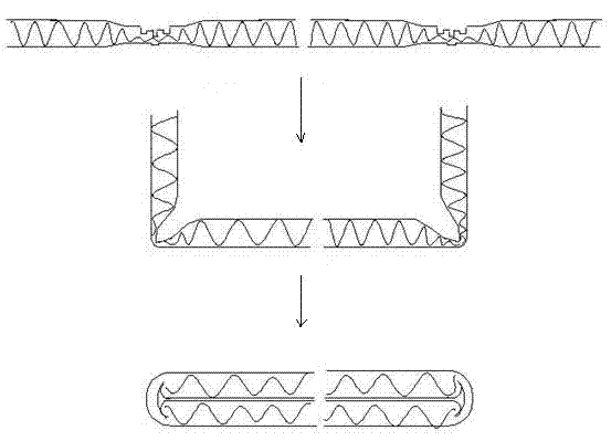 Combined crimping device of corrugated case print fluting machine