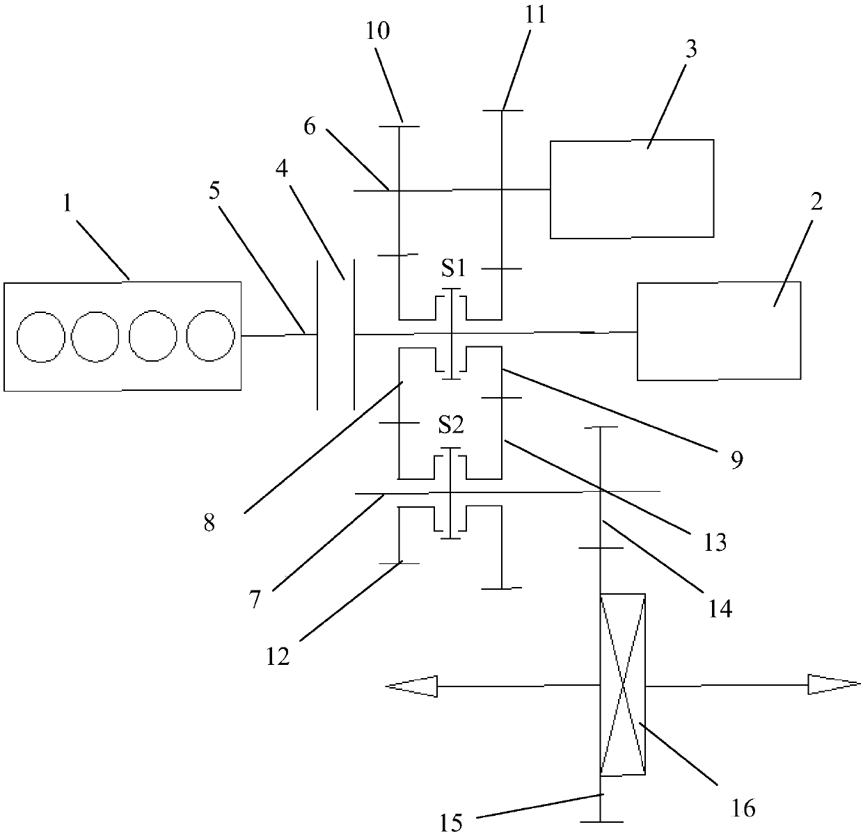 Hybrid power driving system and vehicle