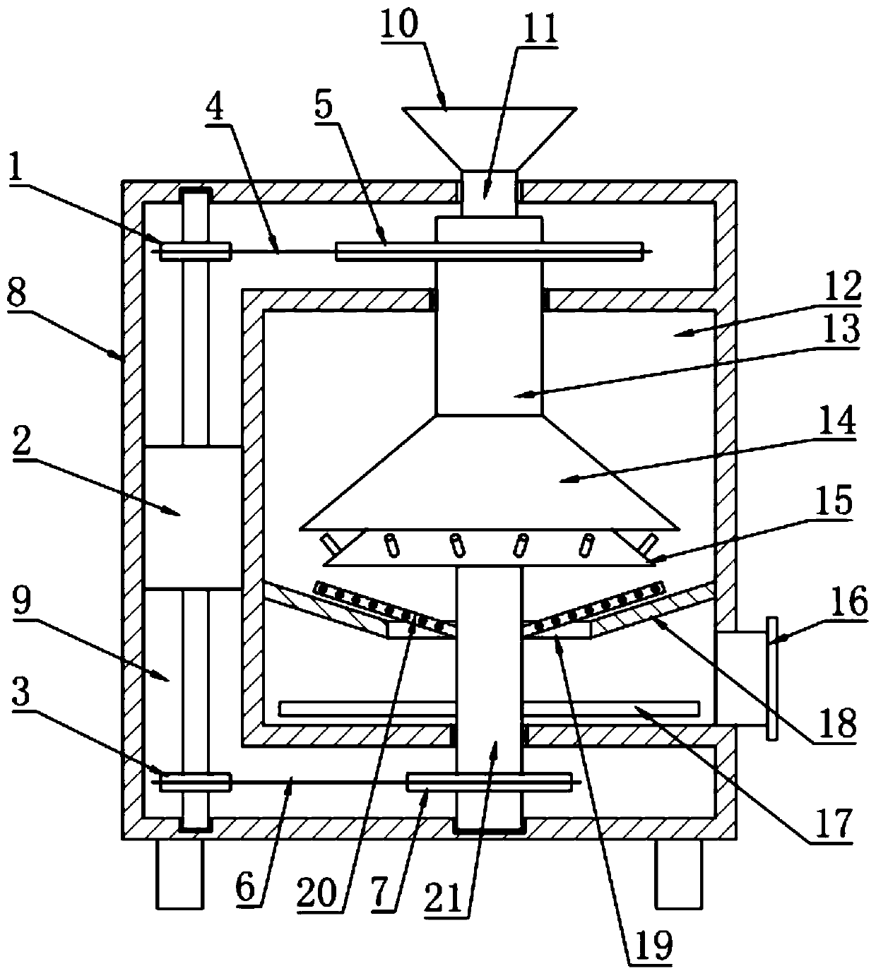 Vertical rubbing-breaking processing machine for traditional Chinese medicinal materials