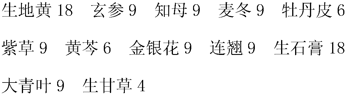 Preparation for treating thrombocytopenic purpura caused by frenetic blood movement due to intense heat and preparation method