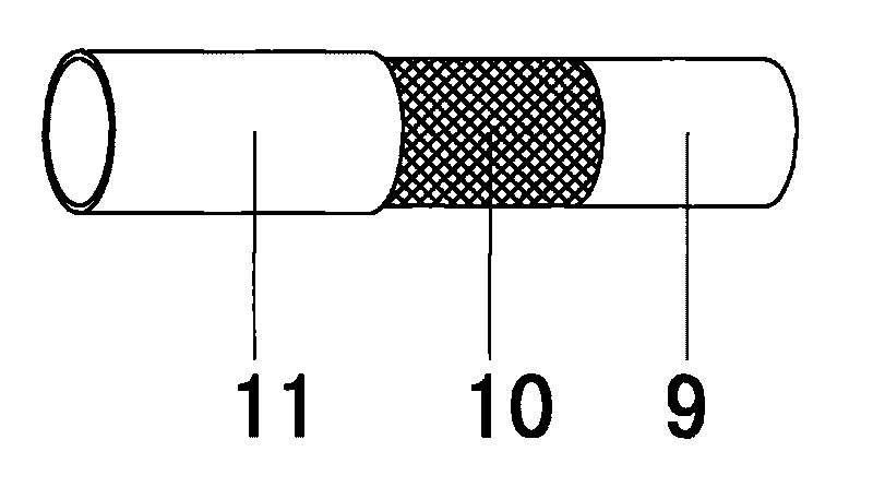 Ultra high molecular weight polyethylene and polyvinyl chloride composite pipe embedded with reinforced steel filaments and manufacturing method thereof