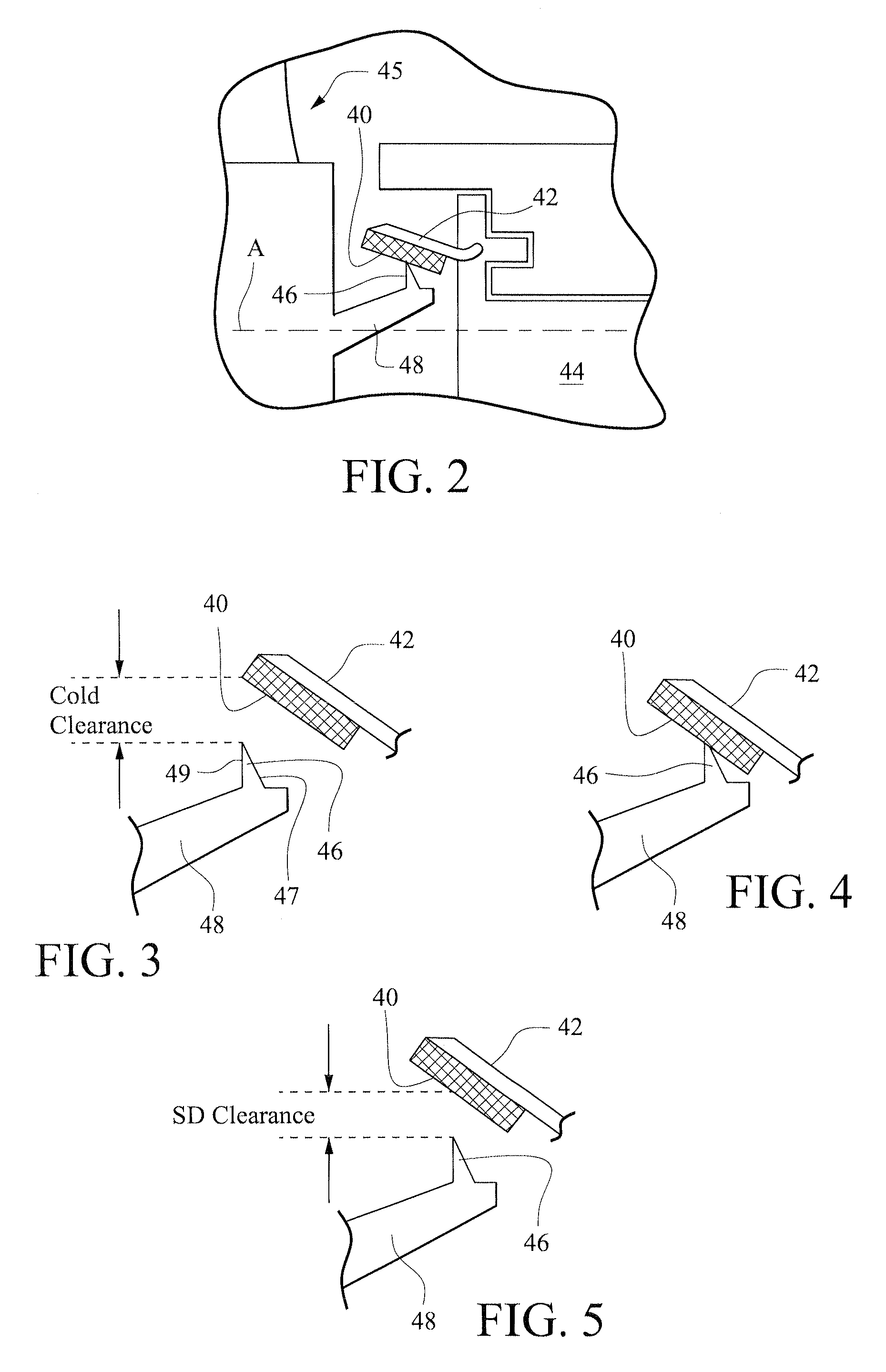 Retrofittable interstage angled seal