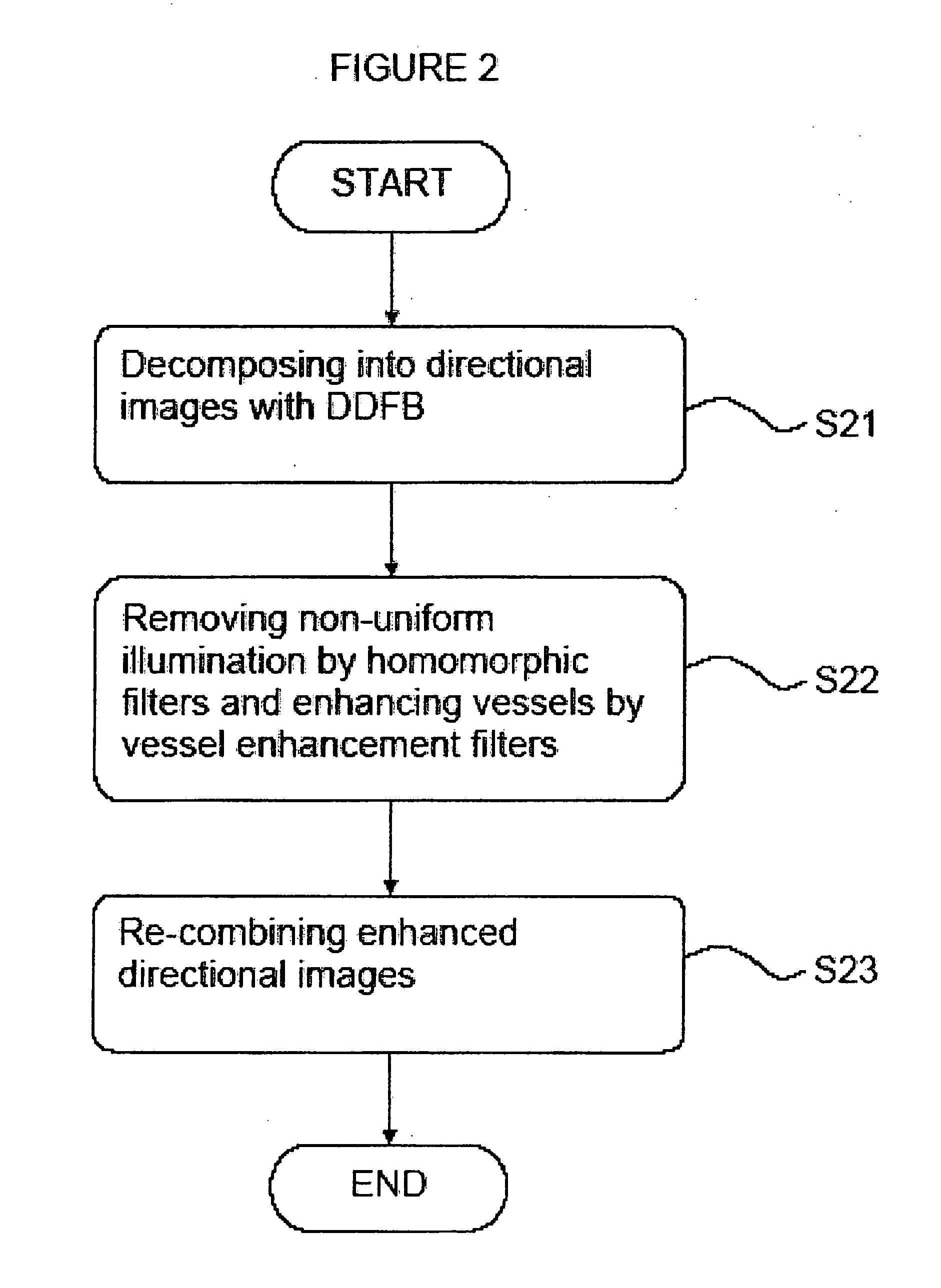 Method for enhancing blood vessels in angiography images