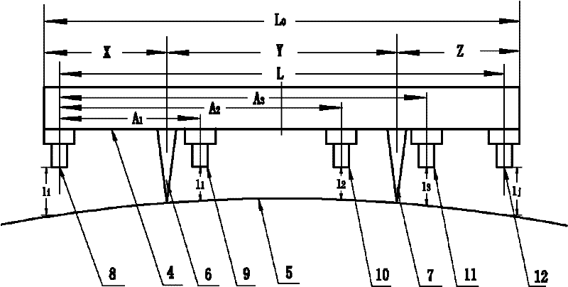 Method for measuring surface harshness of multi-measuring-point floating positioning