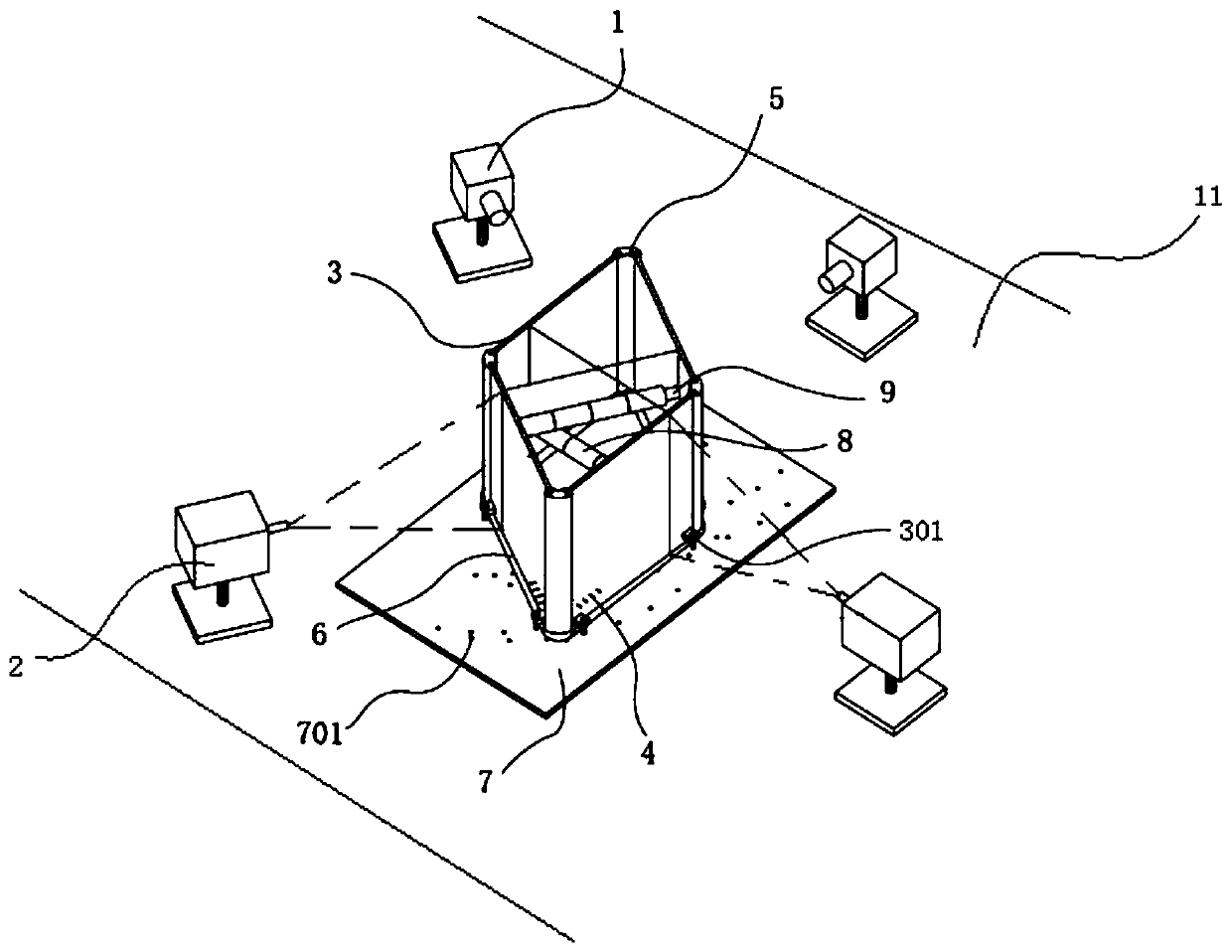 A kind of transparent soil model test device and test method of double-hole cross tunnel