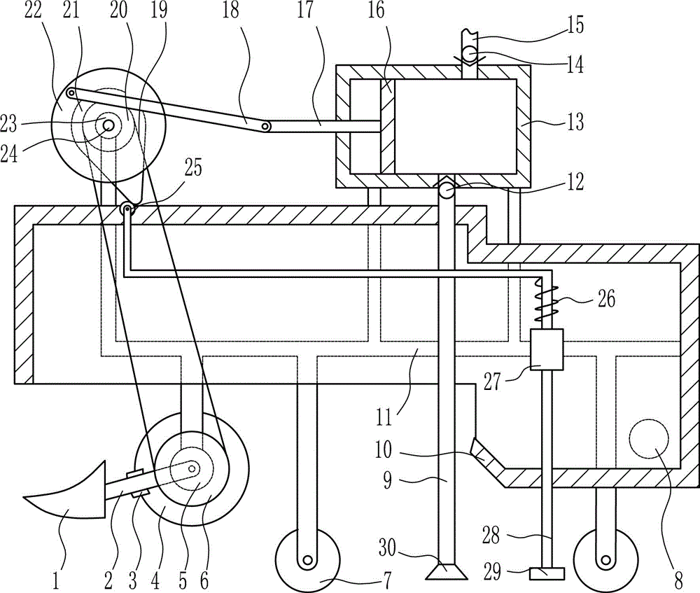 High-efficiency ditching drainage device for farmland