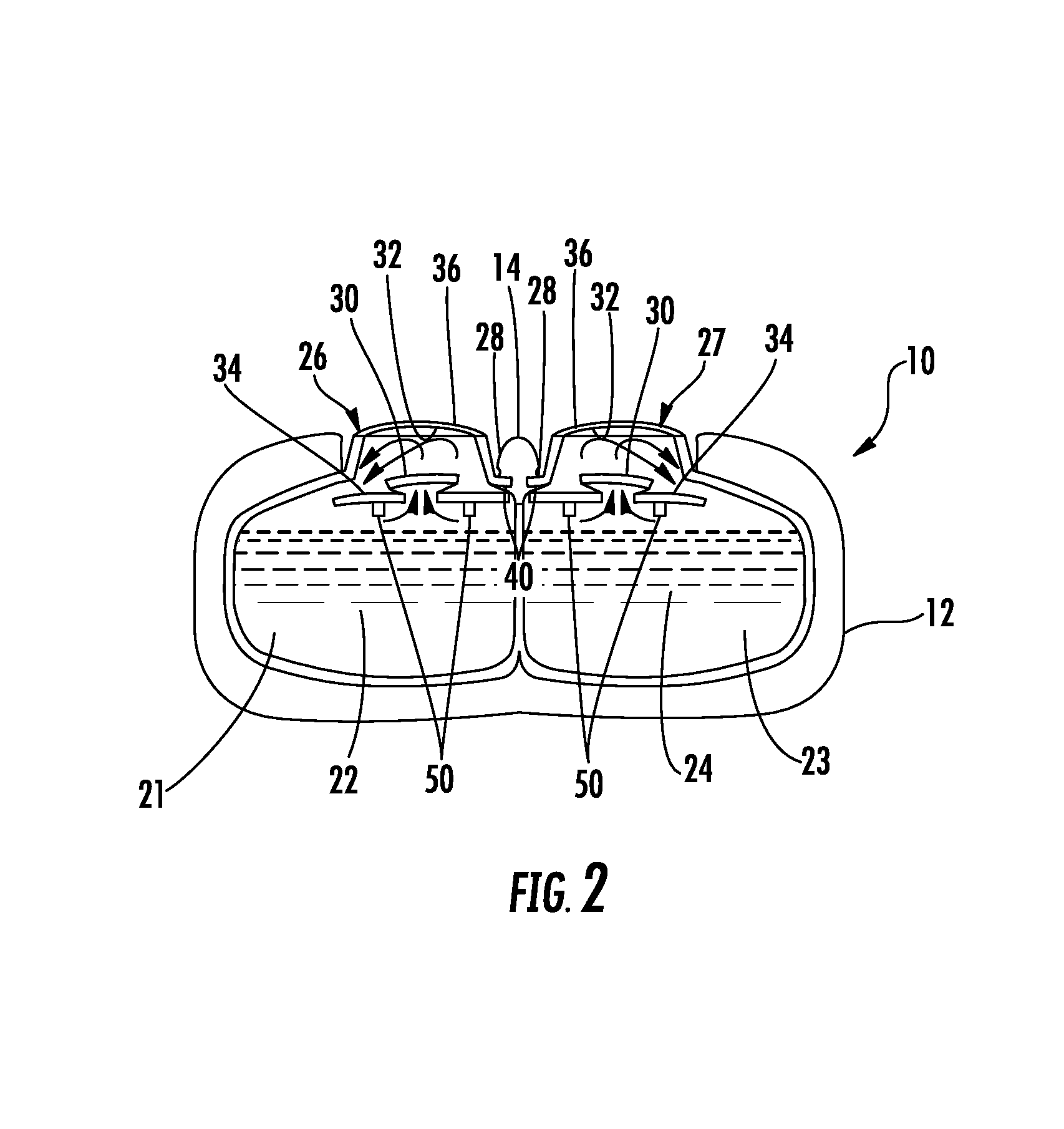 Dual chambered fluid dispenser with mixing chamber