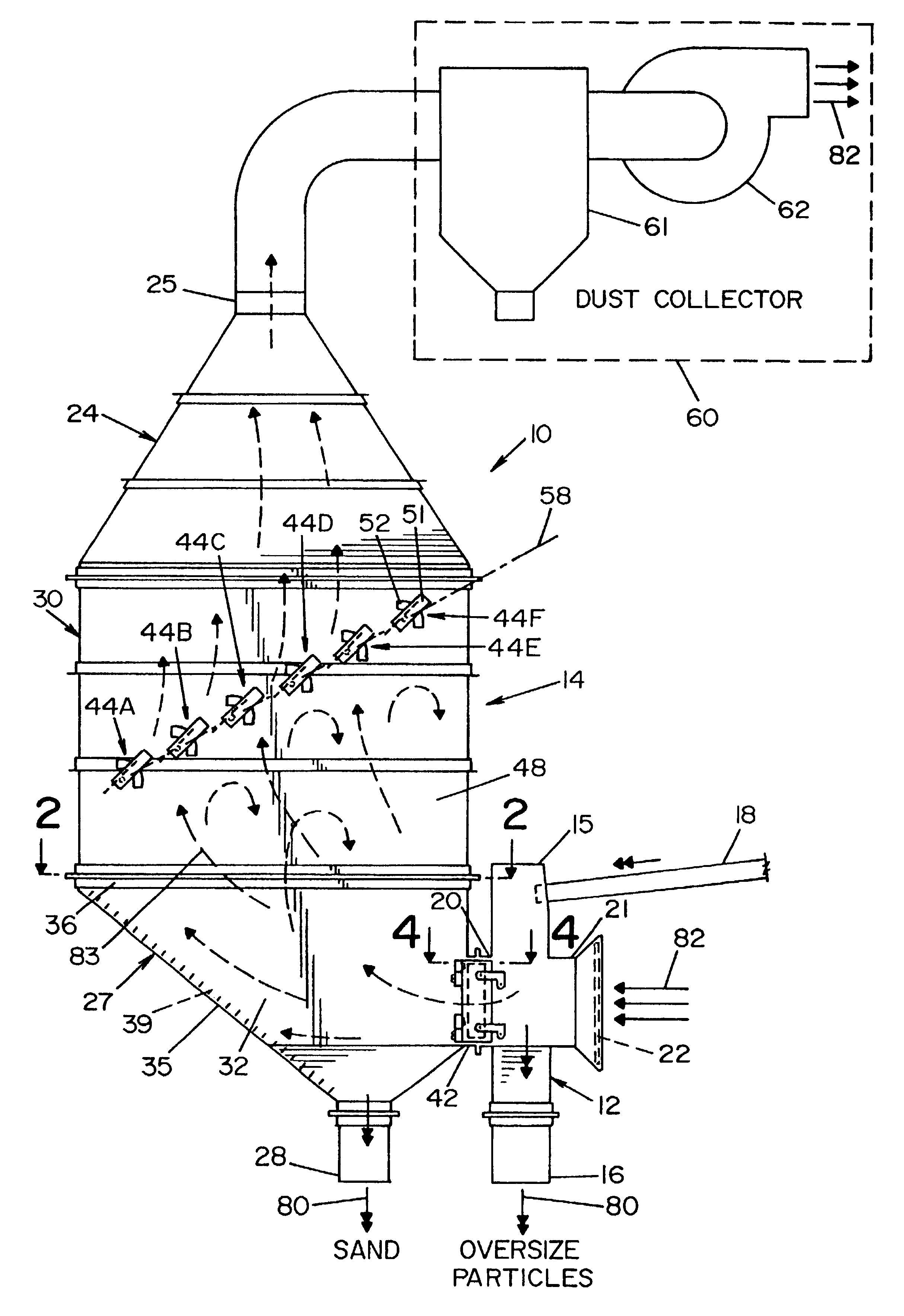 Static two stage air classifier