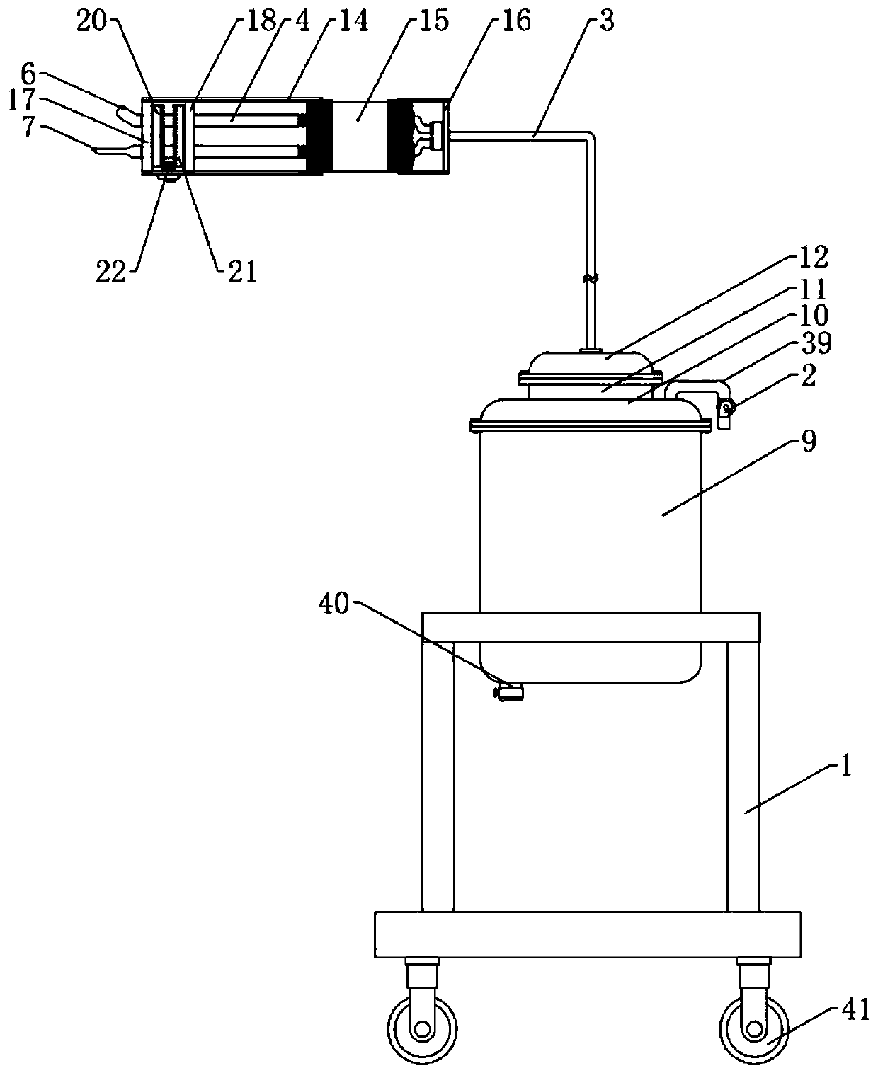 Drainage and puncture device for department of cardiology