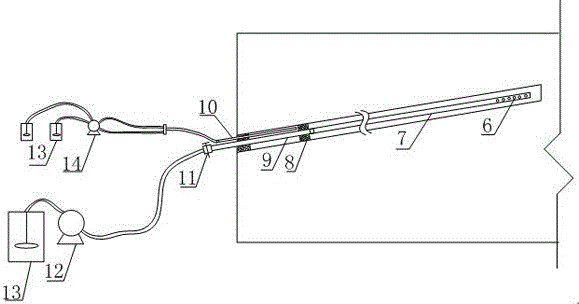 Deep hole grouting technology and method at advanced abutment pressure region for comprehensive mining work surface of coal mine