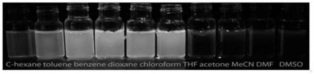 Dicyano-stilbene type two-photon fluorescent solvent chromogenic water-soluble probe and its synthesis method and application