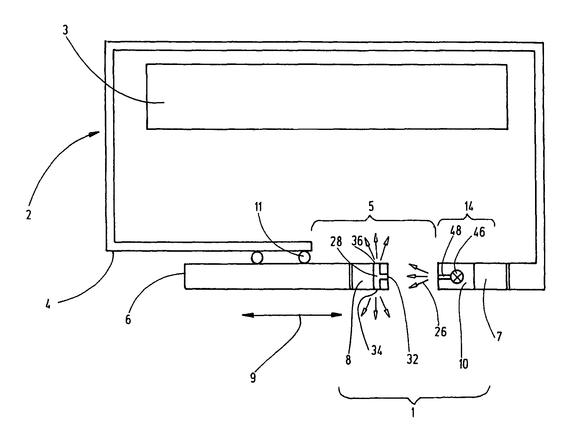 Device for monitoring the state of a system