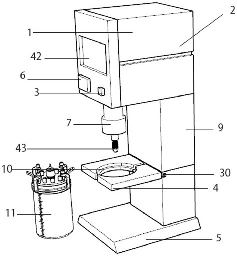 Device for artificially synthesizing platelets in vitro in fluid motion mode