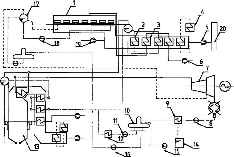 Heating furnace waste heat recovery generating device