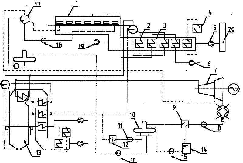 Heating furnace waste heat recovery generating device