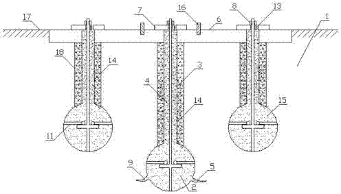 Ball-anchor rod-upper plate foundation and construction method thereof