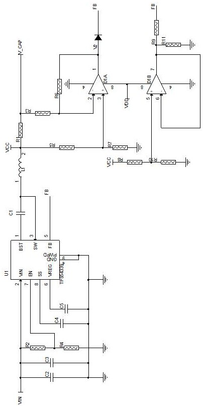 A supercapacitor charging and discharging system with hysteresis characteristic undervoltage protection function