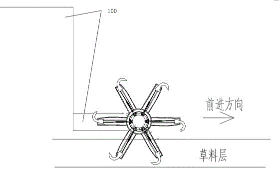 Forage tedder with speed control and separate hooks